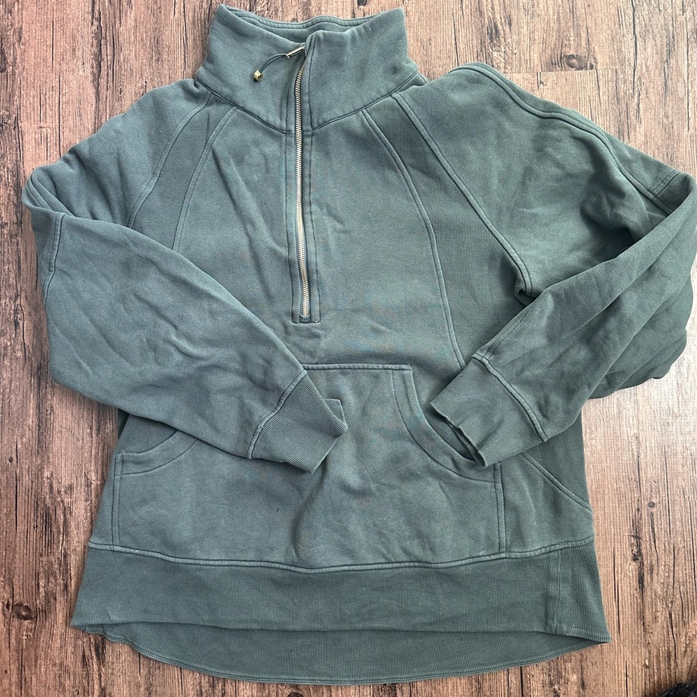 Lululemon Green Quarter-Zip Pullover Sweatshirt
